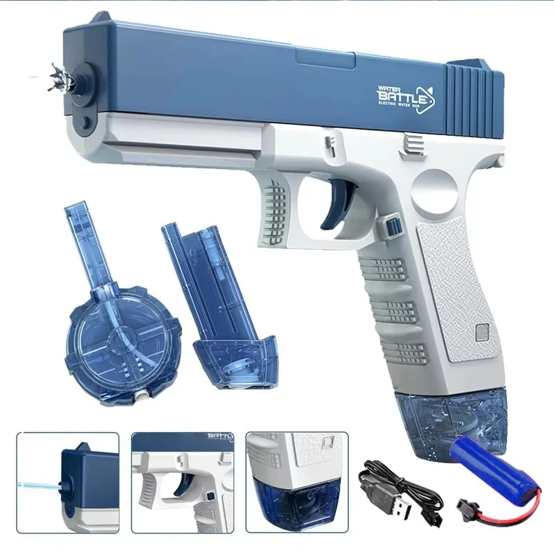 Pistola ad acqua elettrica giocattolo portatile automatico elettrico scoppio pistola ad acqua bambini giocattoli d'acqua all'aperto