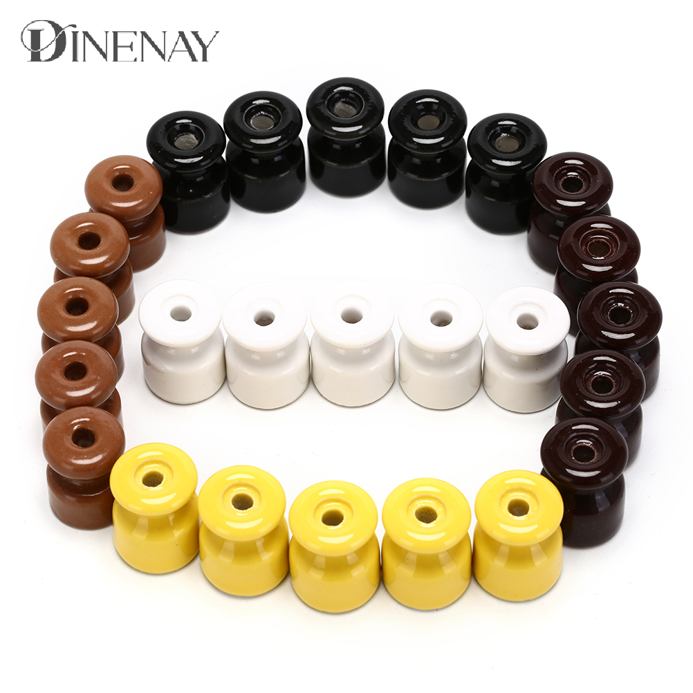 5Pcs/lot Porcelain Insulator for Wall Wiring Ceramic Insulators
