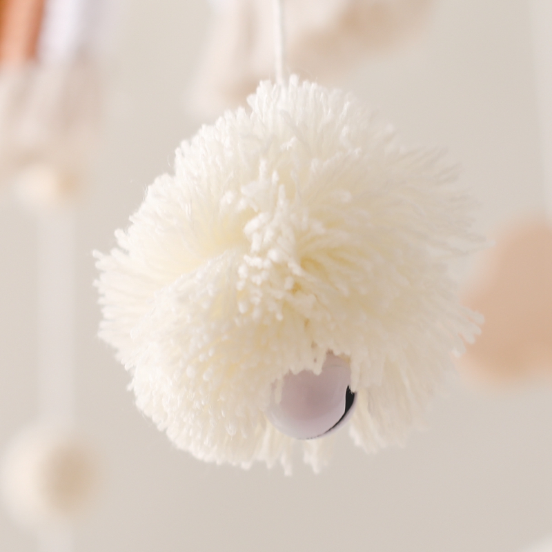 Cloche de lit mobile CPull en bois pour bébé, jouets hochet, feutre doux, nuages arc-en-ciel, clochette de lit, mobile CPull, cadeau pour bébé, 0-12 mois