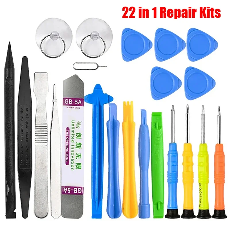 Kit de herramientas de reparación de teléfonos móviles 22 en 1 - Juego de desmontaje multifunción con destornillador antideslizante para iPhone