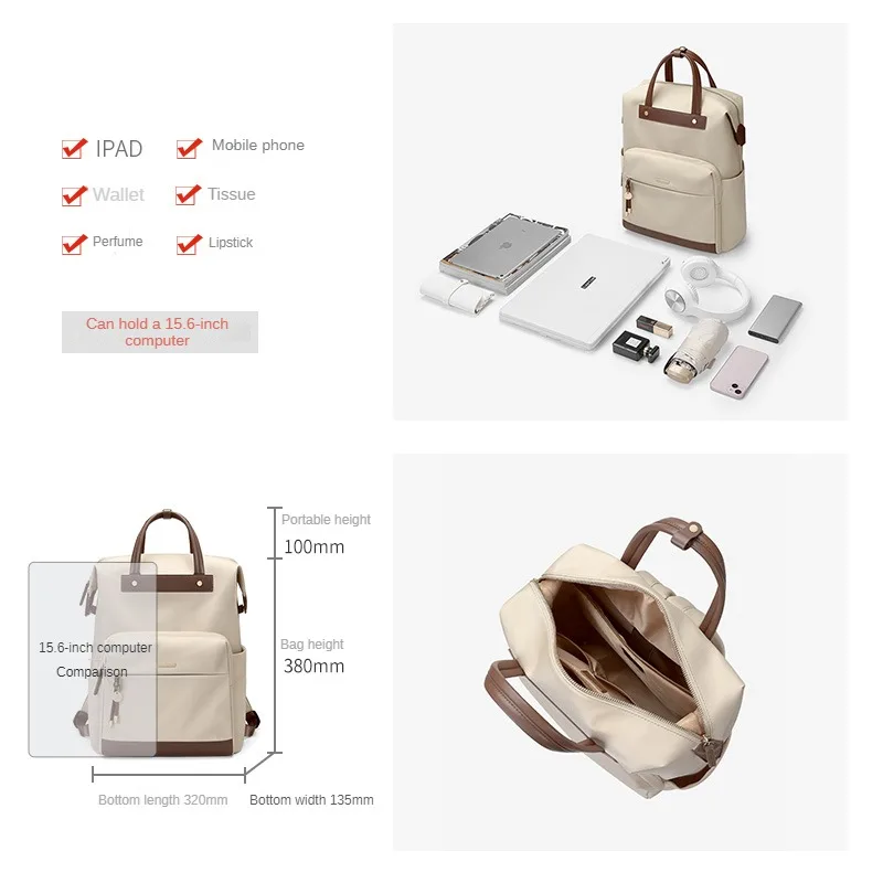 GOLFショルダーバッグレディースノートパソコンバッグショルダーバッグ青春女性エレガント15.6大サイズ女子大生ナイロンハンドバッグトレンド2024