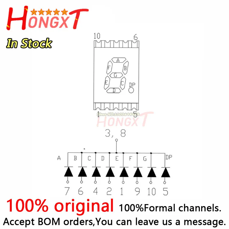 (20 pz) 0.2 pollici 7 segmenti SMD Display a LED tubo Nixie rosso verde blu bianco 1 Bit tubo digitale display digitale in metallo di plastica