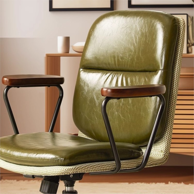 Realife Genuine Leather Chairs Comfortable Home Computer Chairs Sedentary Office Chairs Adjustable Swivel Chairs Be Assembled