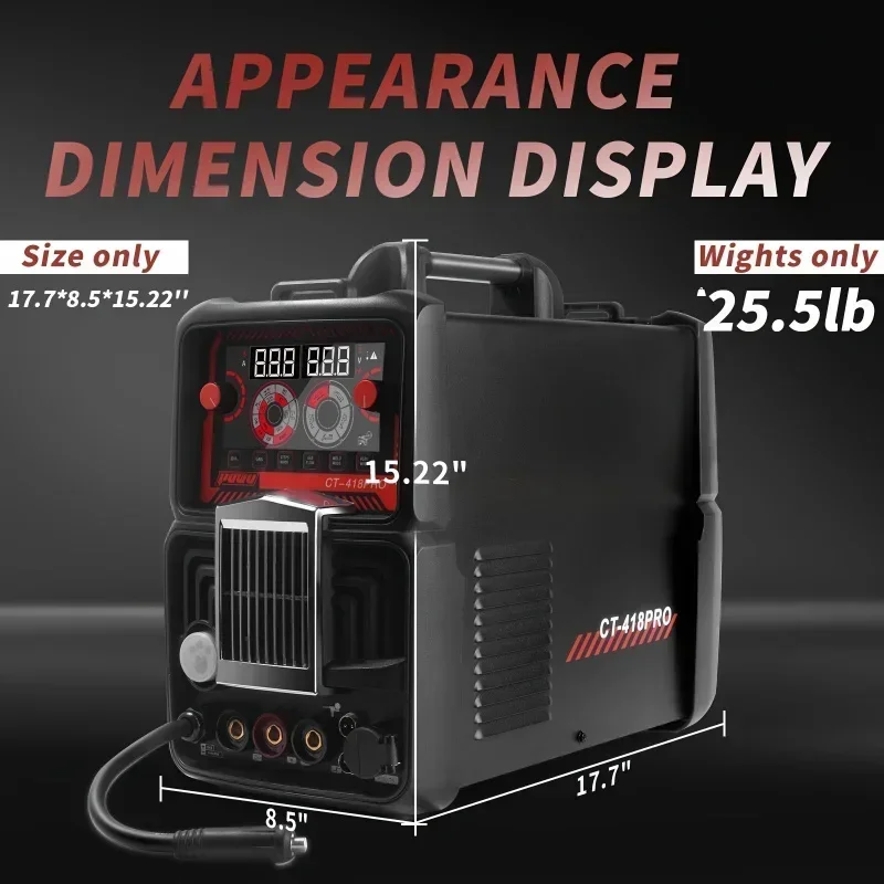 Plasma Cutter Welder Gas MIG/Gasless MIG/Lift TIG/Stick/CUT 5 In 1 Welding Machine With 110V/220V Dual Voltage