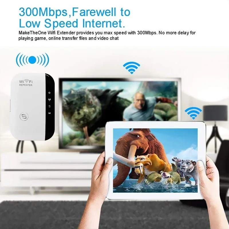 300 m Wifi Repeater US EU Stecker Signal Verstärker Erweiterte Netzwerk Enhancer Hause Router Durch Die Wand Schlafzimmer Empfangen Bewegen