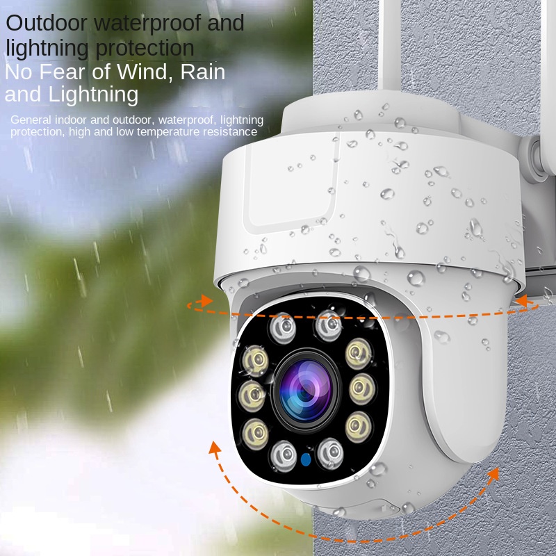 Cámara Wifi con Zoom PTZ 10X, videovigilancia inteligente de seguridad para el hogar para exteriores, cámaras IP inalámbricas de 5MP, seguimiento humano automático AI