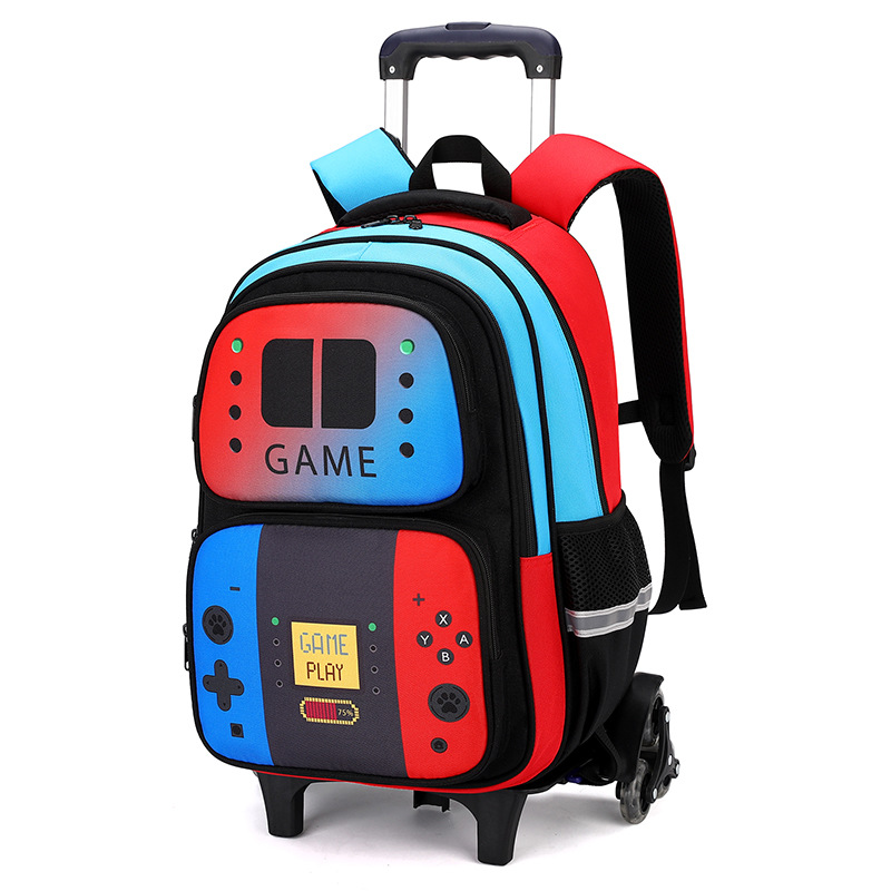 Mochila escolar para niños, mochila con ruedas para niño, mochila escolar con ruedas, mochila con ruedas, equipaje de mano con bolsa de almuerzo