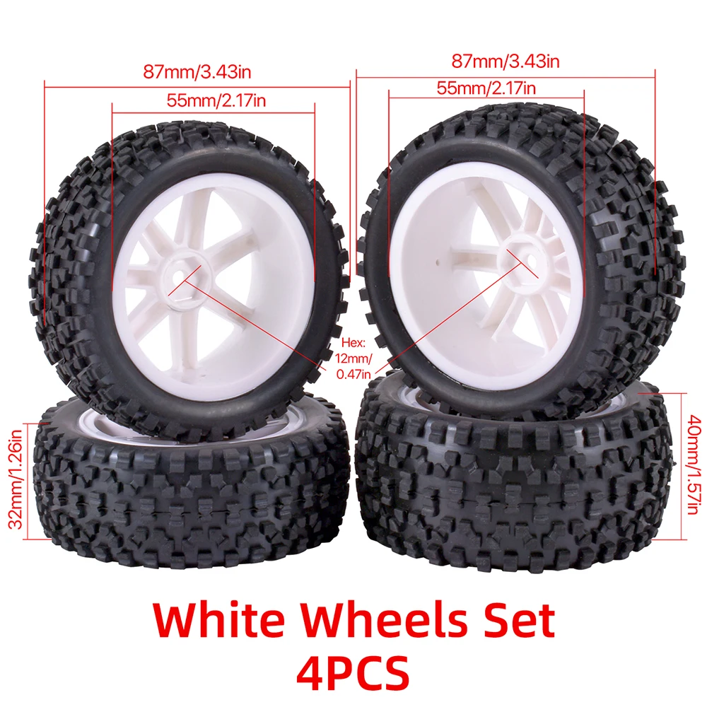 RC Car Wheels and Tires 1/10 Scale 12mm Hex for 144001 124019 12428 124017 124016 124018 Redcat、HSP、HPI、Traxxas  Upgrade Parts