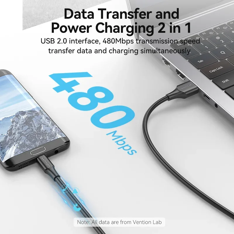Vention USB 2.0 macho para Micro-B macho 2A Cabo de dados de carregamento rápido para Huawei Samsung Xiaomi Redmi 2A Carregador rápido Cabo de dados USB