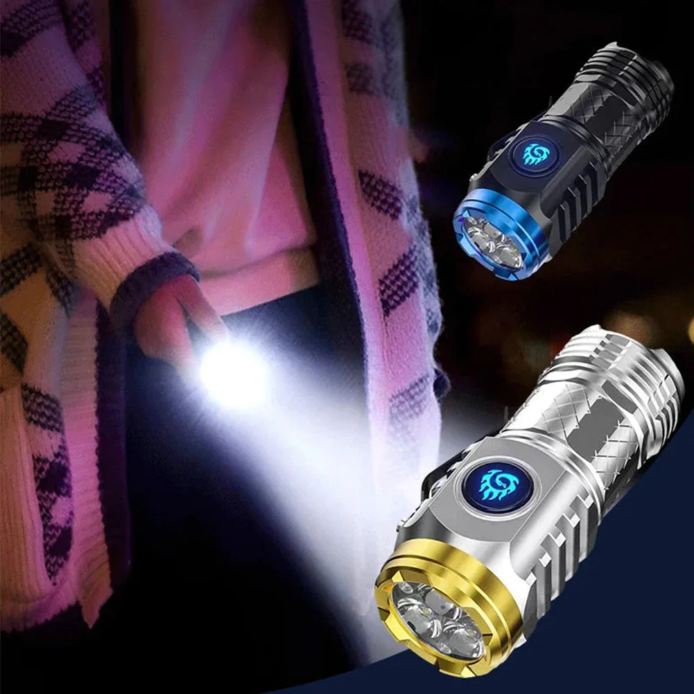 Typ-C wiederauf ladbare wasserdichte Taschenlampe LED Arbeits licht leistungs starke Hand taschenlampe kleine LED-Taschenlampe für den Notfall im Freien