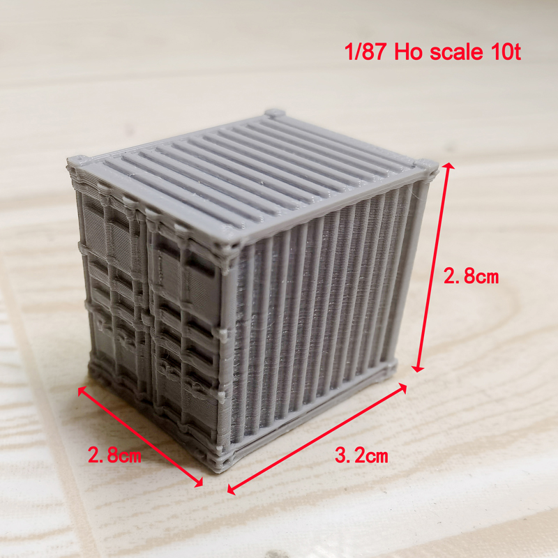 貨物コンテナモデルトレーニングおよび鉄道シーン、貨物車、自由奔放に生きるスケール1:87、20フィート、10フィート、20フィート、バッグあたり2個