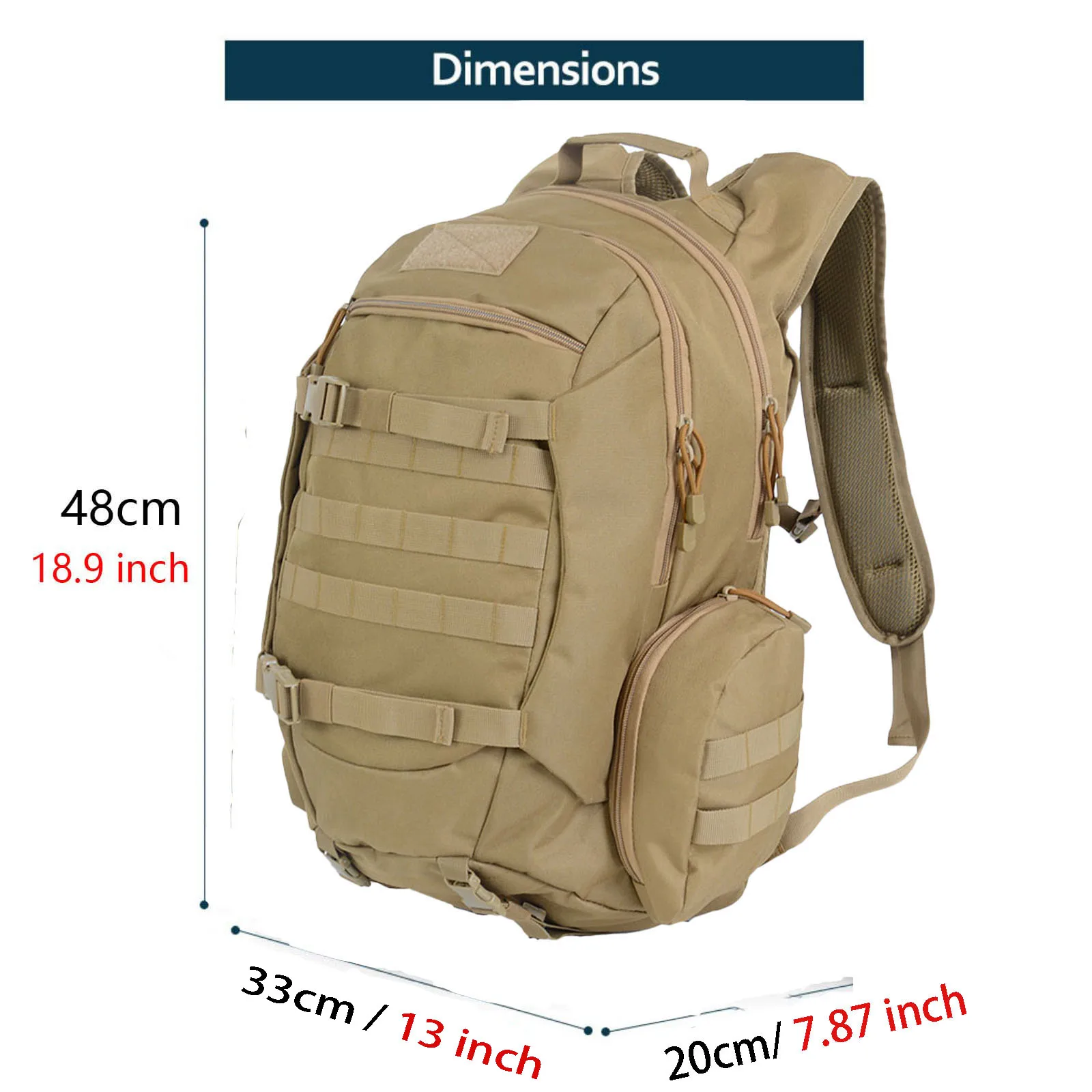 45L 防水釣り狩猟バックパック屋外リュックサック戦術スポーツキャンプハイキングトレッキングバッグ