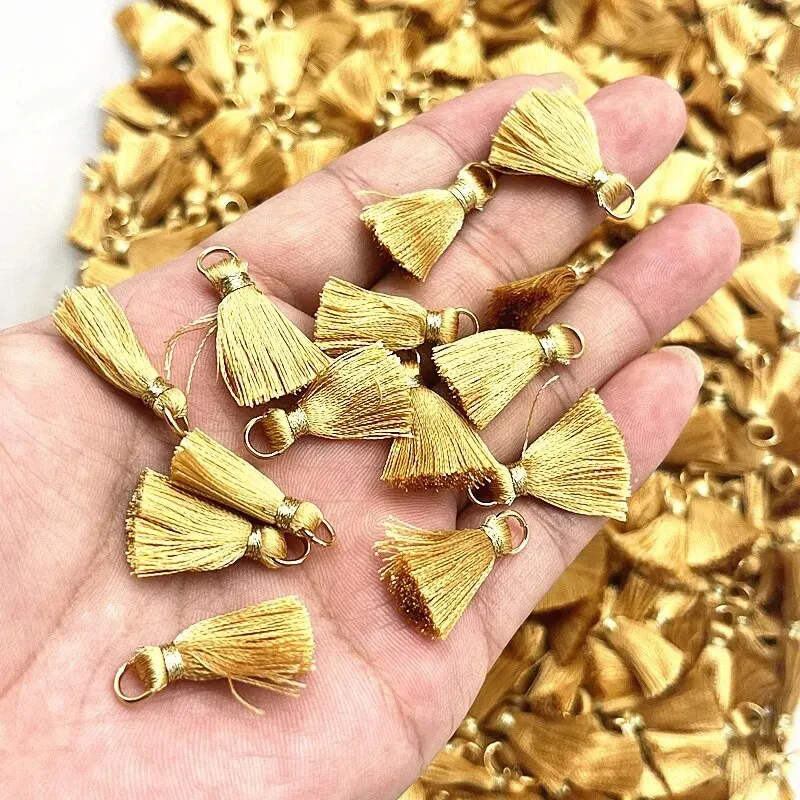 ใหม่ 10 ชิ้น/ล็อต 20 มม.มินิโลหะแขวนแหวนพู่ Trim จี้ DIY เครื่องประดับหัตถกรรมต่างหูวัสดุตกแต่ง Fringe Trim