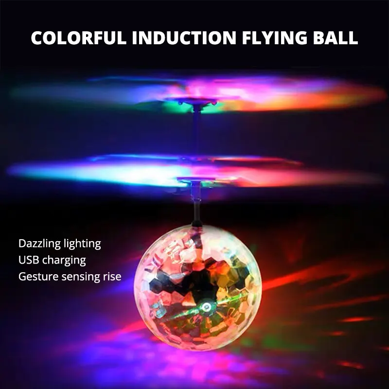 Unique Toy Gesture-controlled Colorful Luminous Crystal Ball Pendant Children's Unique Gift Remote-controlled Sensing Light Ball