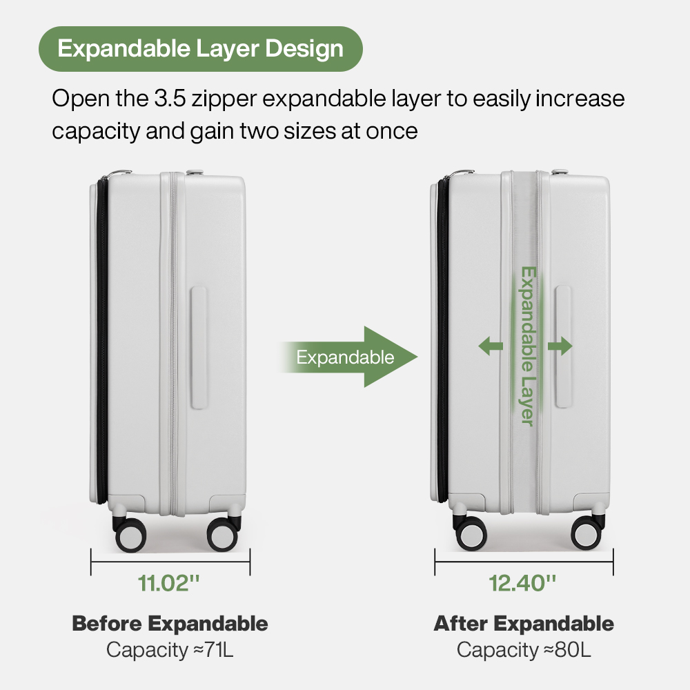 Mixi Uitbreidbare handbagage PC Harde koffer Topopening Rollende reiskoffers met spinnerwielen TSA-slot M9296