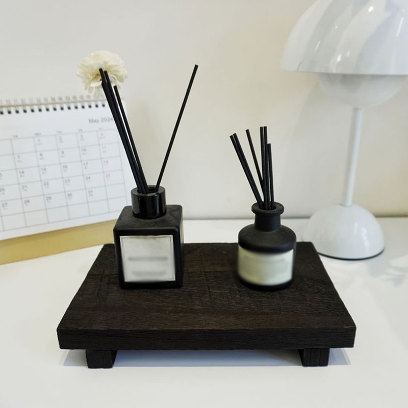 Holz Tablett Sockel Ständer Badezimmer Dekor Holz Eitelkeit Hände Seife Duftkerze Lagerung Halter Tablett Küche Gewürz Halter