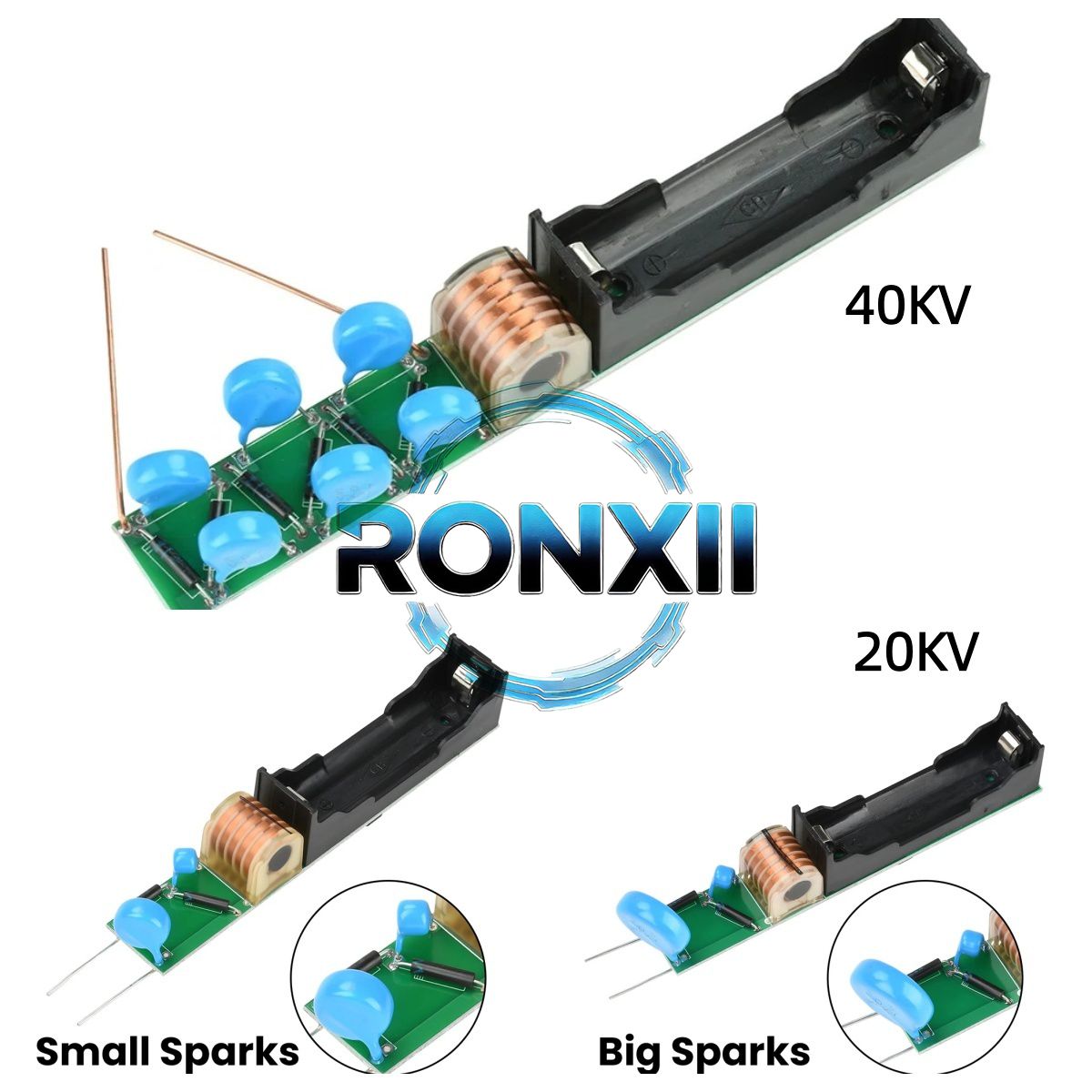 Встроенный аккумуляторный отсек, мощный модуль высокого напряжения 20 кВ/40 кВ с сильной катушкой для повышения разряда