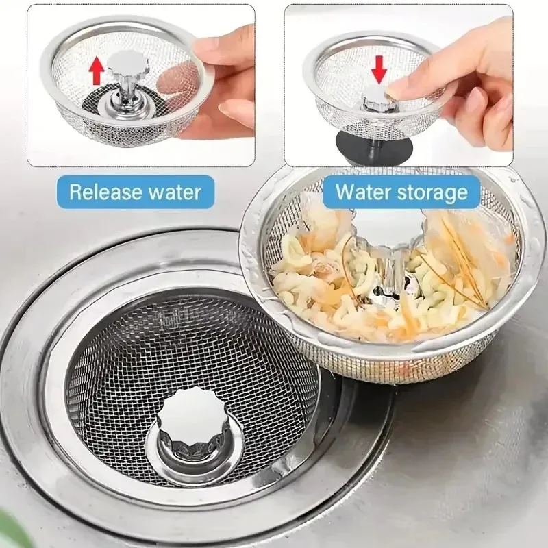 2 conjunto alça rolha pia da cozinha filtro de substituição inoxidável cesta drenagem pia da cozinha conjunto com alça rolha malha