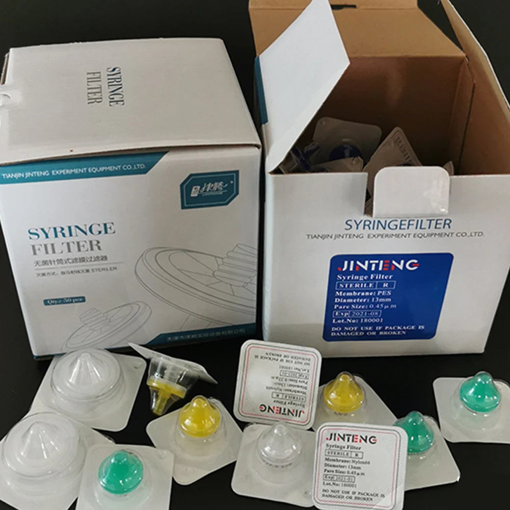 1box (50pcs) Lab 0.22um/0.45um Sterile Millipore Syringe Filter Nylon/PES/ PTFE Membrane Filter Chemistry Laboratory Equipment
