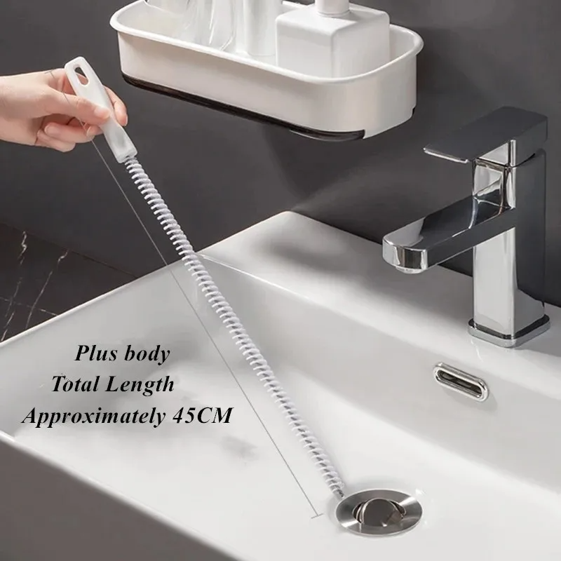 Brosse de dragage de tuyaux, salle de bains, cheveux d'égout, brosse de nettoyage d'évier, nettoyeur de canalisations, nettoyeur Flexible, outil de retrait de trous de bouchon de cuisine