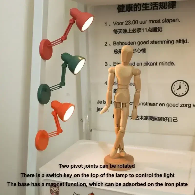 Mini lampada da libro con clip lampada da tavolo a LED pieghevole notte casa camera computer luci notturne occhio libro da viaggio luce elettrodomestico