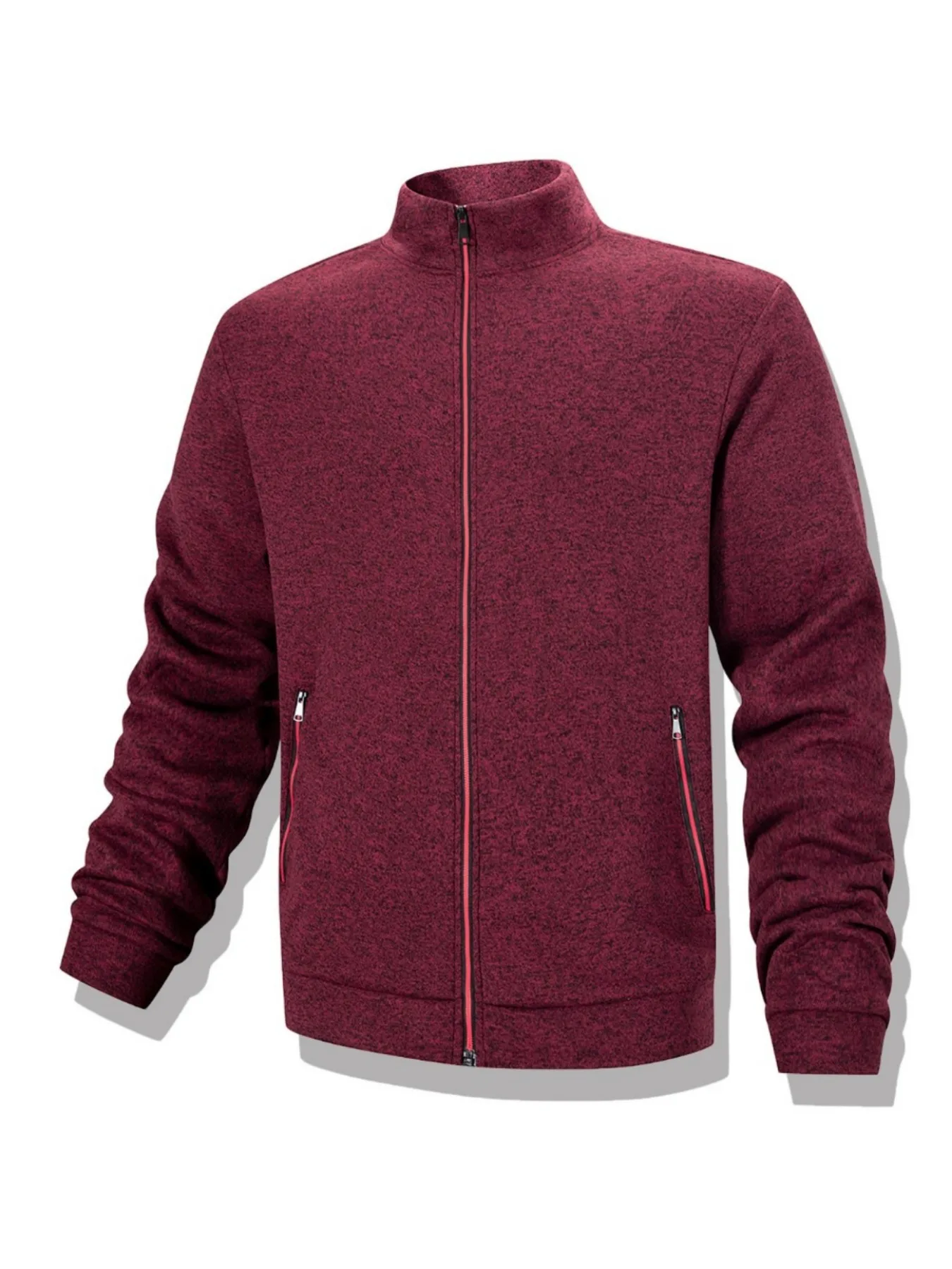 Jaqueta de moletom casual masculina com zíper completo cardigan gola jaqueta outono inverno masculino ao ar livre casaco quente à prova de vento