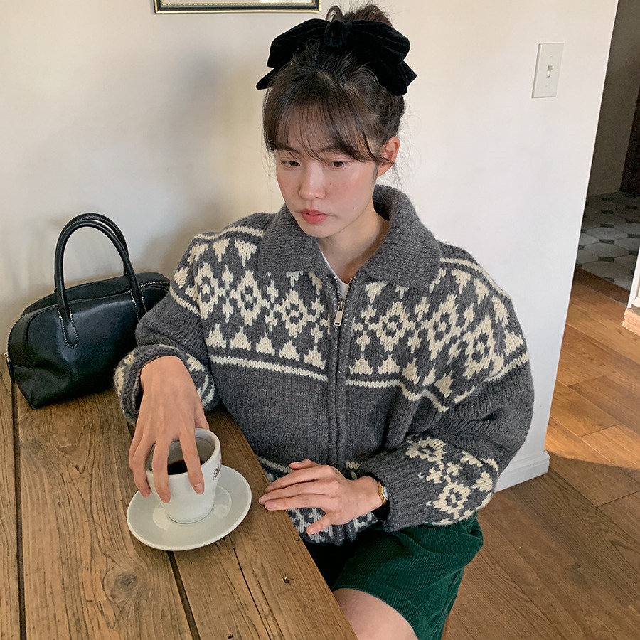 カジュアルレトロカラーブロックジッパーセータージャケット女性の甘いスタイルルーズフィット春のファッション花柄 A ラインコート