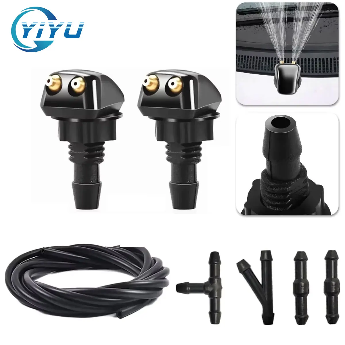 Auto Scheibenwischer Waschmaschine Spray Düse Dual Löcher Wasser Jet Sprayer Scheibenwaschdüse Set für Auto Reinigung Zubehör