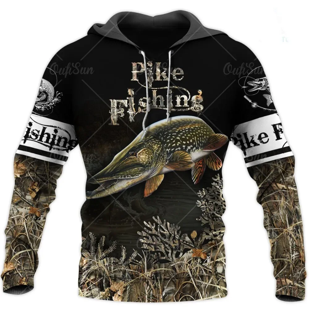 3D ตกปลาพิมพ์ผู้ชาย Hoodie หลวม Designer เสื้อกันหนาวฤดูใบไม้ผลิฤดูใบไม้ร่วงขนาดใหญ่ Harajuku y2k เสื้อผ้าเสื้อแขนยาว 4XL