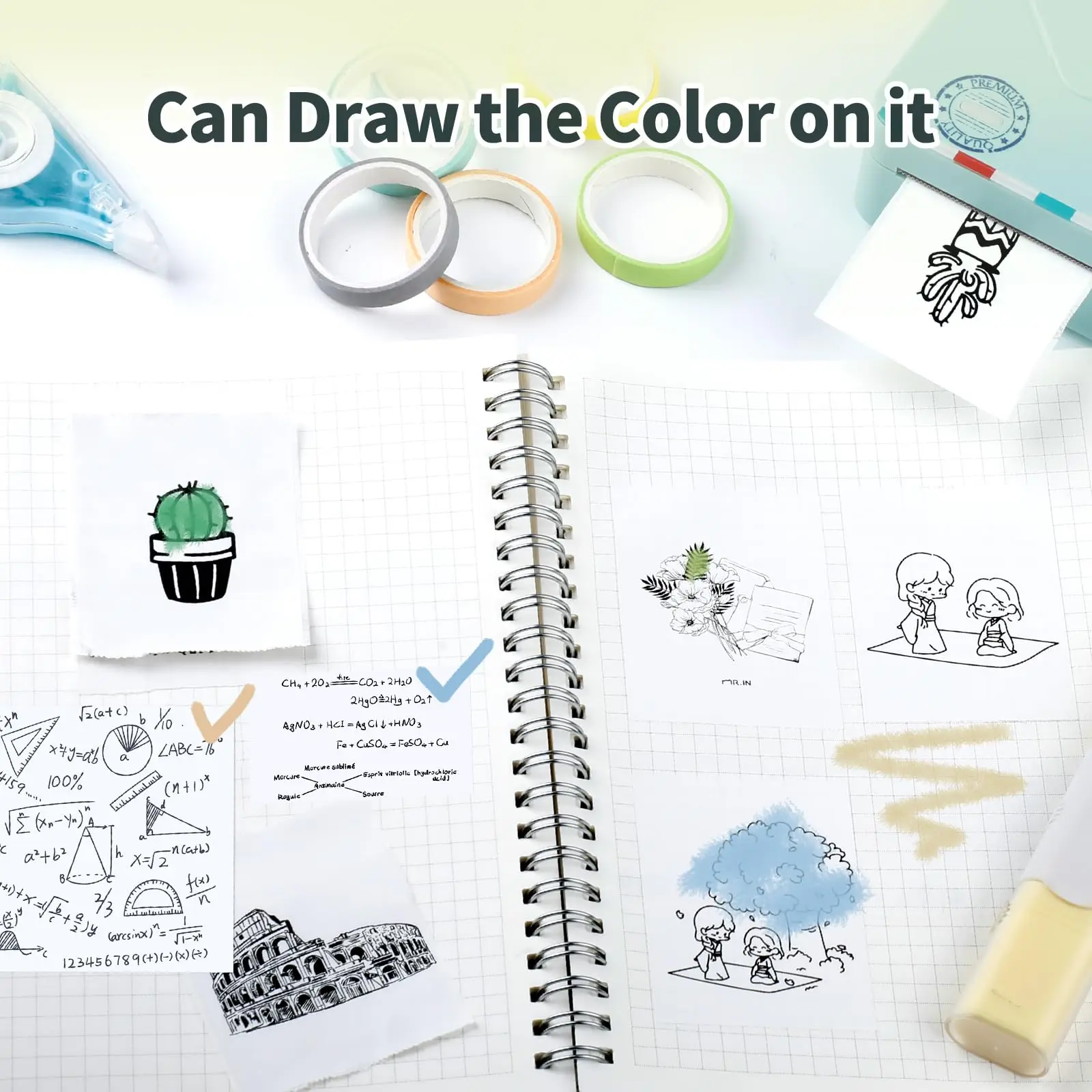 Самоклеящаяся термобумага T02 для мини-принтера наклеек M02/T02/M02 Pro/M02S/M03/M03AS/M04S/M04AS, черный на белом, 50 мм x 3,5 м