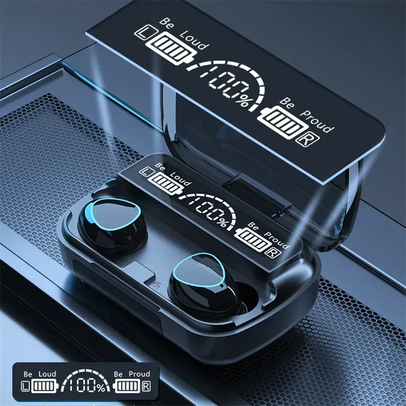 Auriculares inalámbricos M10 TWS: conexión Bluetooth, caja de carga, estéreo 9D, auriculares deportivos impermeables + micrófono