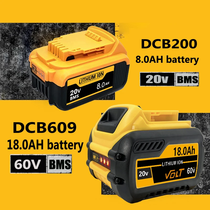 for Dewalt original 20V rechargeable tool battery  DCB200  DCB201 DCB206 18V 20v 6AH 8AH 12AH .For Dewalt 18V 20V tool battery