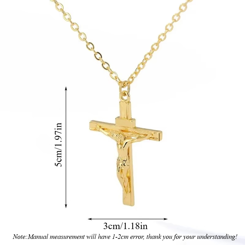 Collares clásicos con colgante de acero inoxidable 316L para mujeres y hombres, collar de Metal para iglesia chapado en oro de 18 quilates de alta calidad que no se decolora
