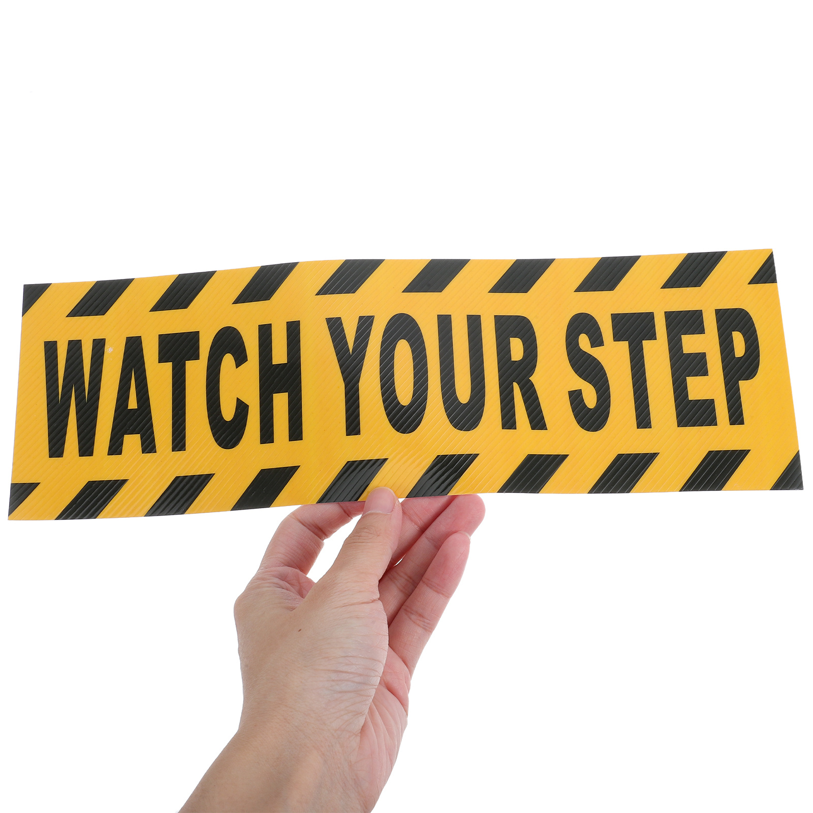 4Pcs Bold Font Watch Your Step Decals Anti Slip Safety Tape for Schools Offices Halloween Decorations Caution Signs