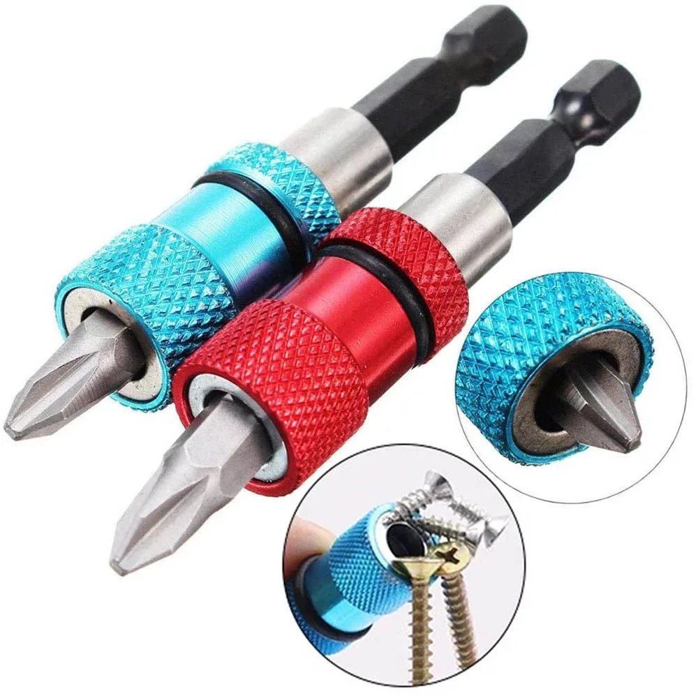 SenNan 1pcs Hex Shank Screw Depth Magnetic Screwdriver Bit Holder 1/4" Hex Driver with Drill Bits Bar Extension Scewdriver Bit