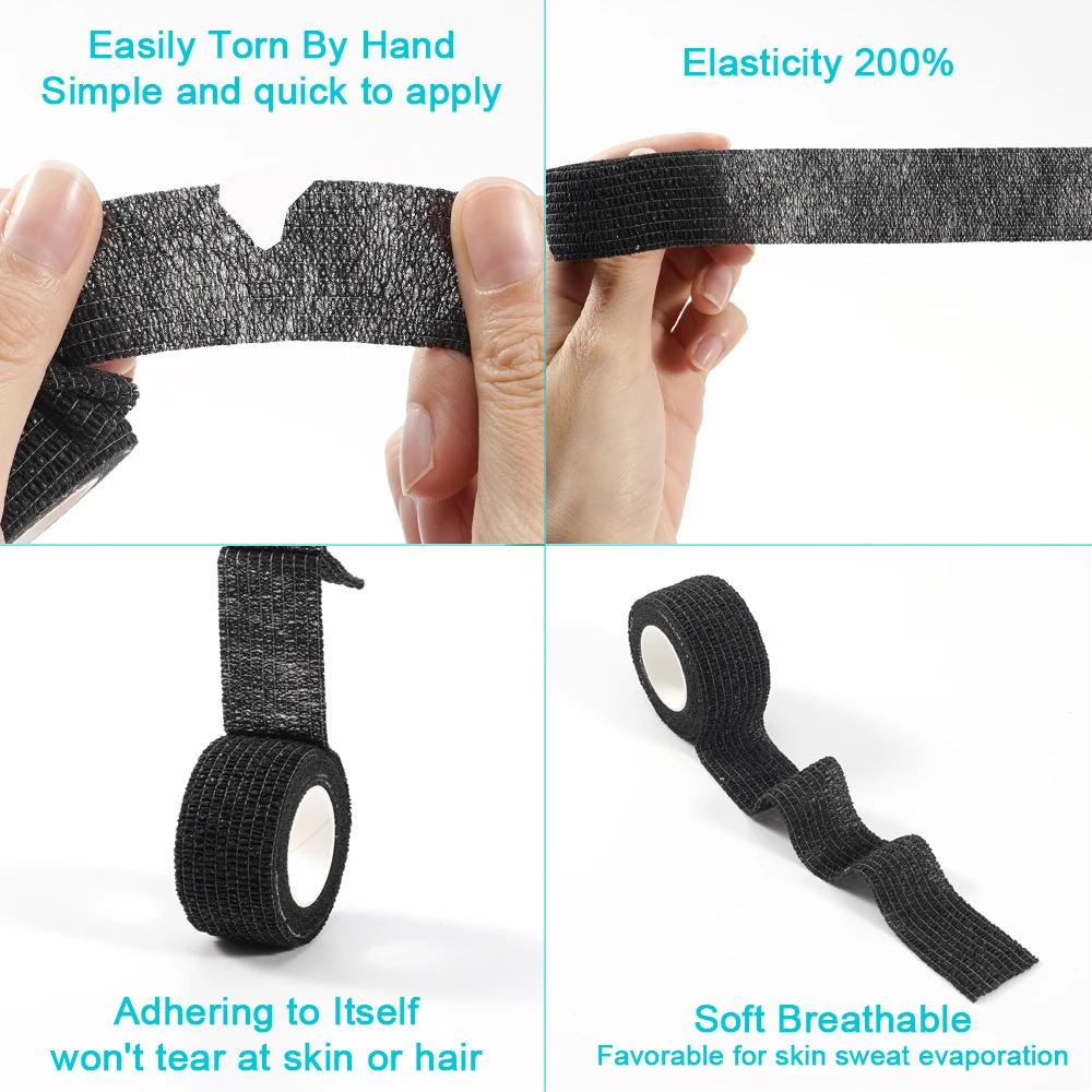 10 롤 운동 랩 테이프 자기 접착 성 탄력 붕대 Elastoplast 스포츠 보호대 무릎 손가락 어깨 문신 액세서리