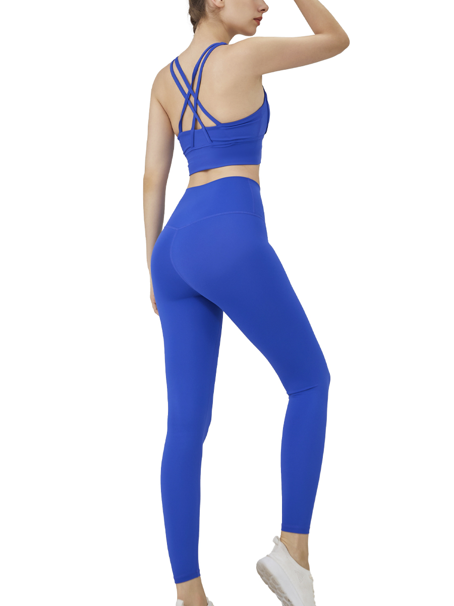 Ropa de Yoga de 2 piezas, chándal para mujer, ropa atlética, traje de Fitness para Pilates, entrenamiento de gimnasio, ropa de realce, Sujetador deportivo, traje de mallas