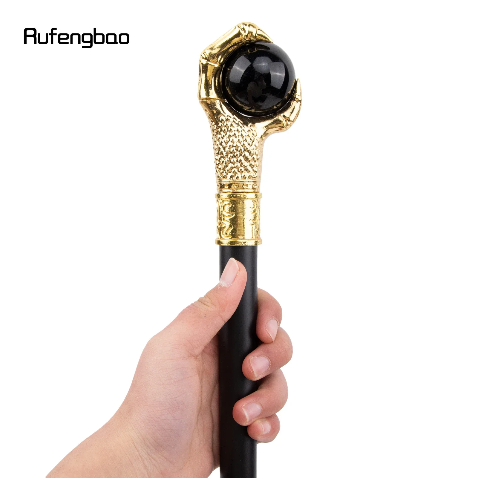 Drachen klaue greifen schwarze Glaskugel goldene Gehstock Mode dekorative Gehstock Cosplay Rohr knopf Crosier 93cm