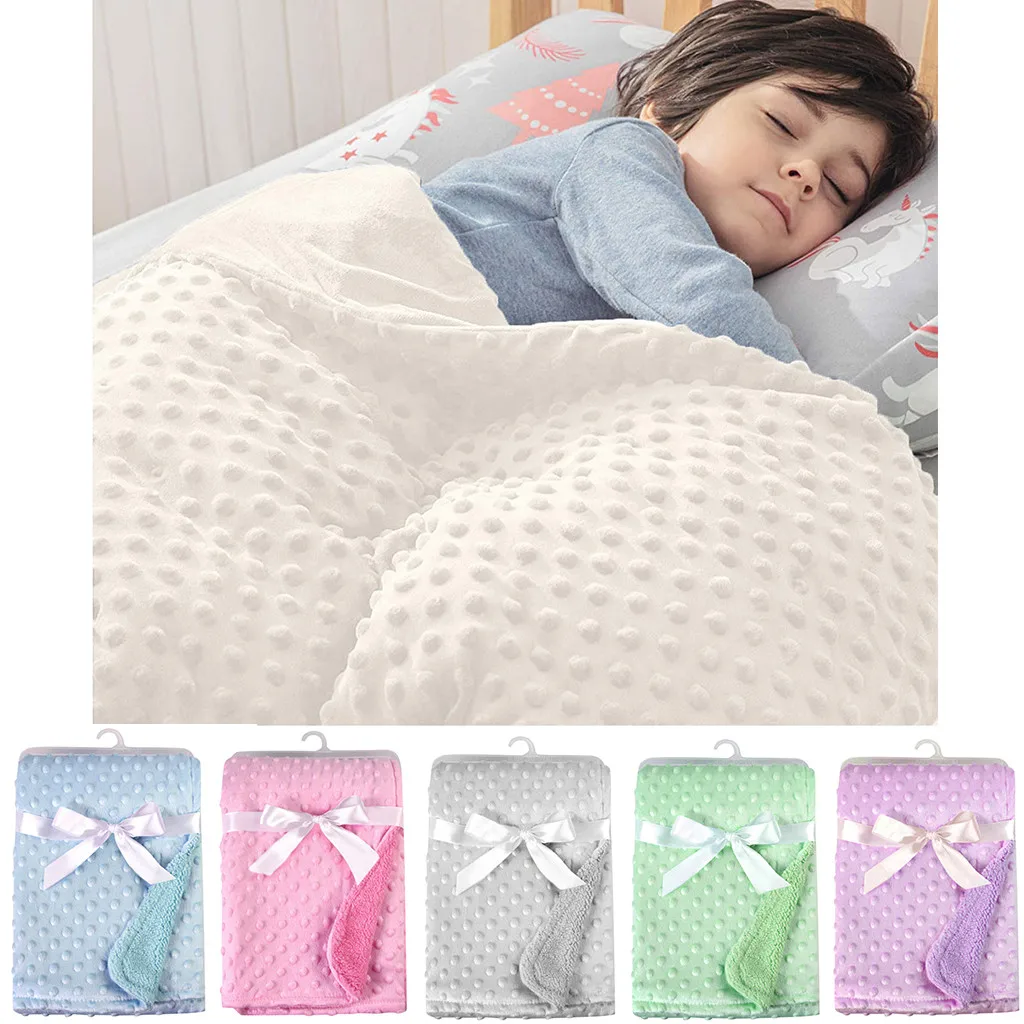Cobertor térmico macio do velo e swaddling bebê recém-nascido Conjunto de cama sólida Colcha de algodão Envoltório do Swaddle do fundamento infantil Inverno
