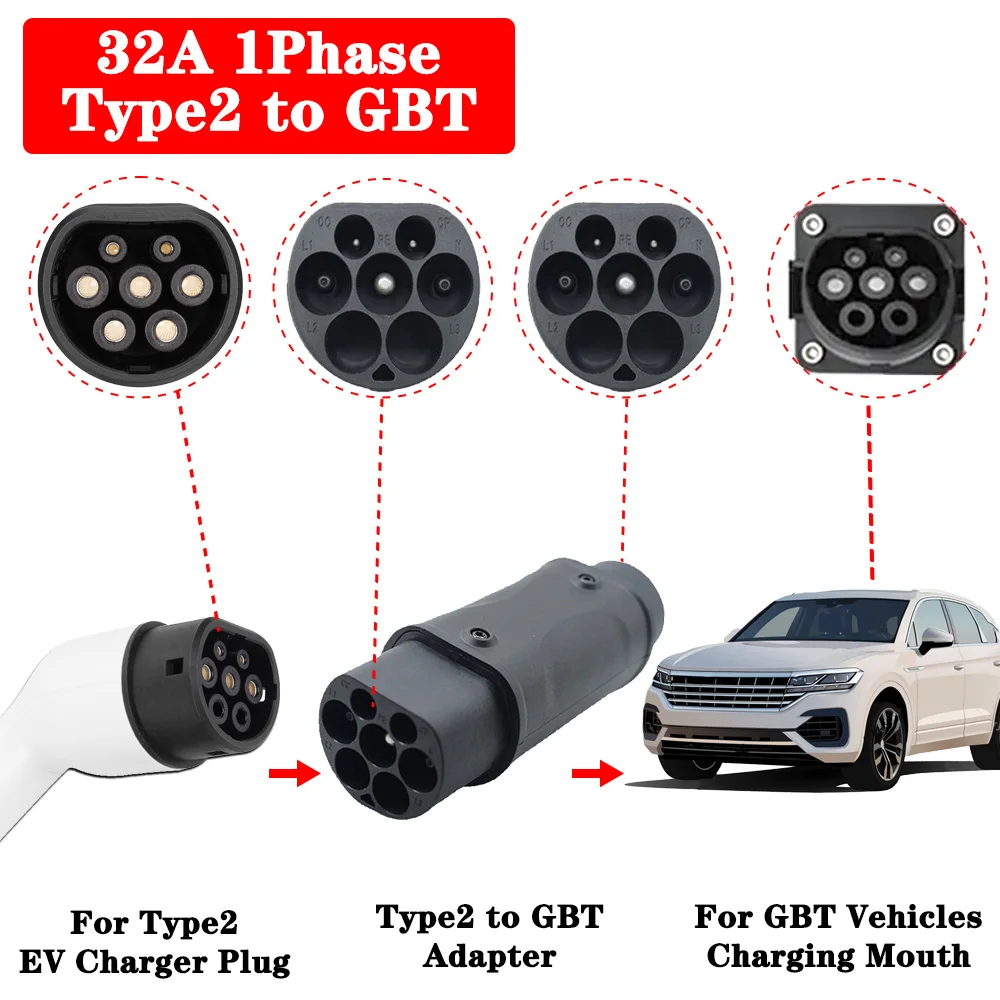 EV 充電器アダプター コンバーター タイプ 2 からタイプ 1 EV SAE J1772 から GBT EV 充電器コネクター タイプ 2 から GBT 電気自動車用