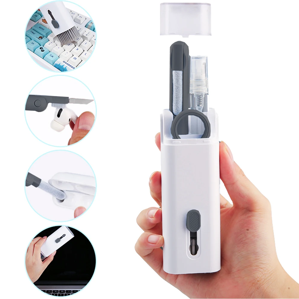 Zestaw szczotek do czyszczenia klawiatury komputera 7 w 1 Pióro do czyszczenia słuchawek do zestawu słuchawkowego iPad Narzędzia do czyszczenia telefonu Zestaw do czyszczenia nasadek klawiszy