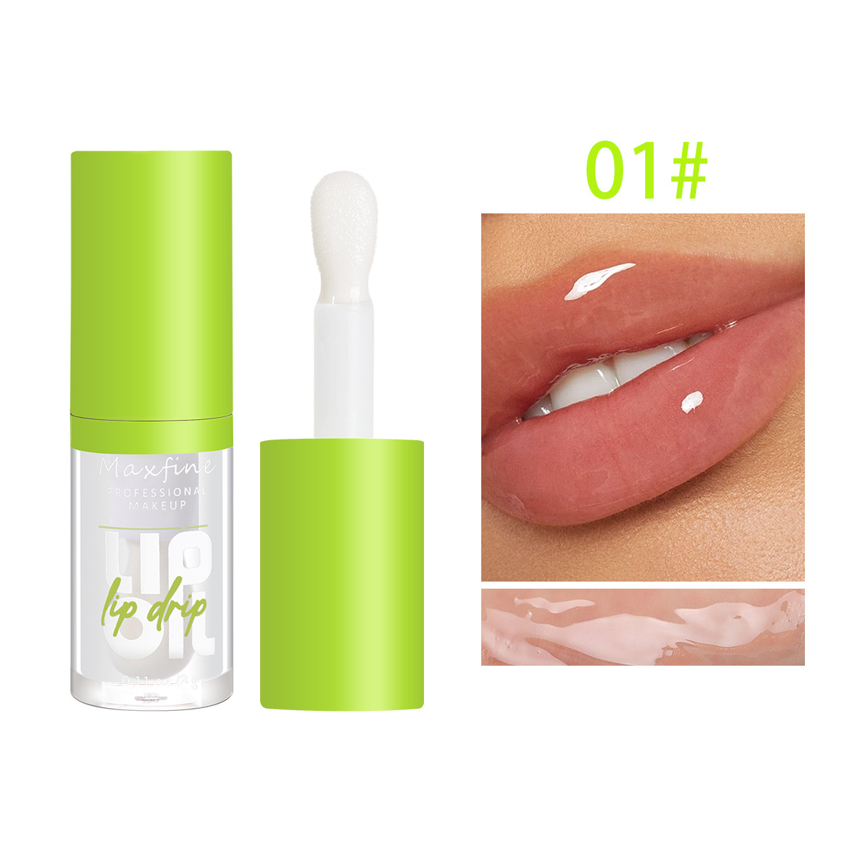 Lucidalabbra Impermeabile Idratante a lungo termine Tazza antiaderente Liquido non sbiadito Confezione verde Lucidalabbra Cosmetici