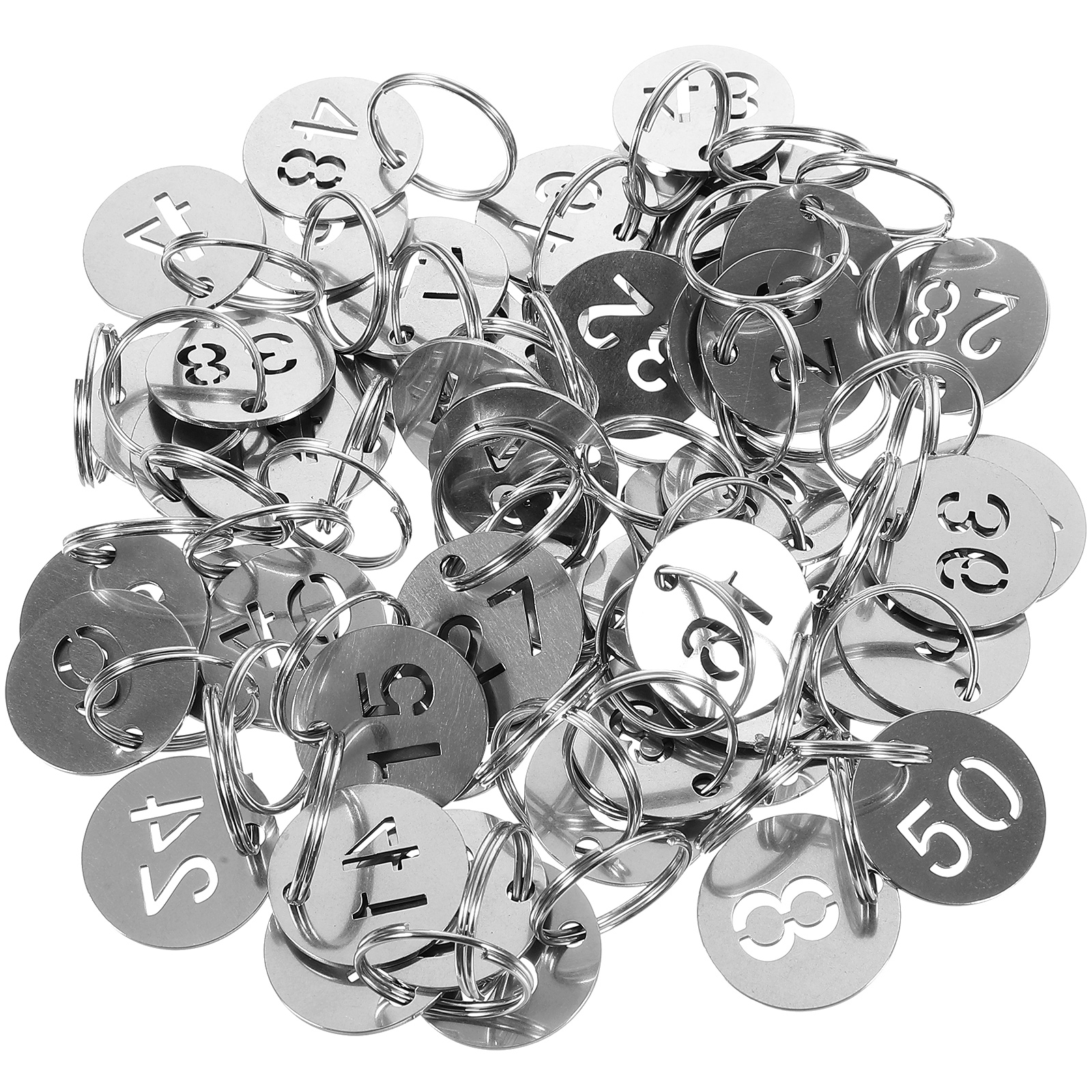 50 Uds. Etiquetas numeradas de 1-50 etiquetas para llaves etiquetas de clasificación de llaves etiquetas para llaves pequeñas de Metal para jardín de infantes