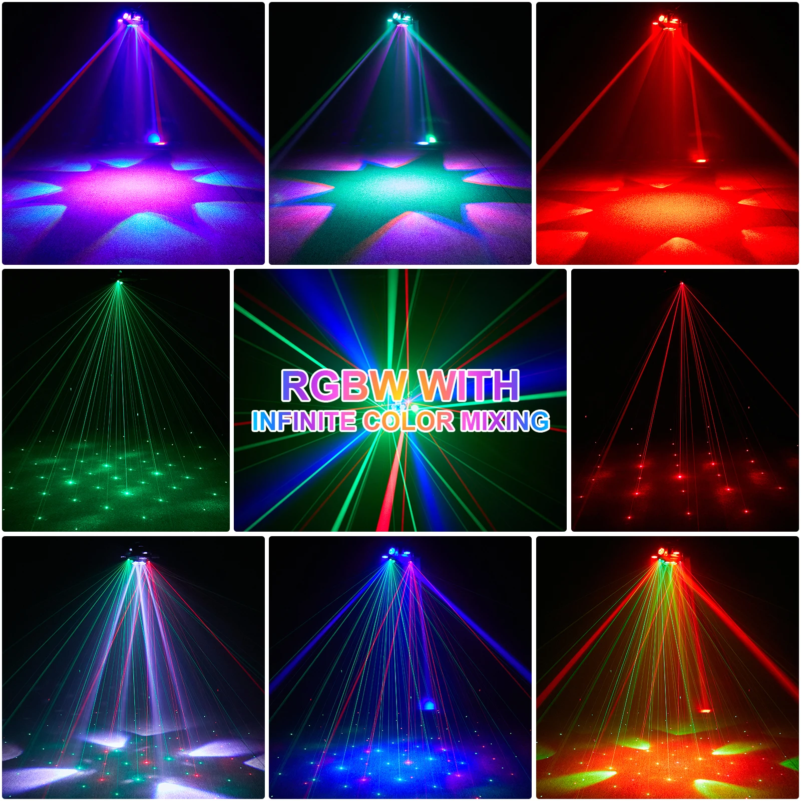 Yiflamefly 150W tête mobile DJ lumières 6 bras lumières de fête RGBW 4IN1 LED lumières de scène DMX512 pour fête de mariage Disco KTV mariage