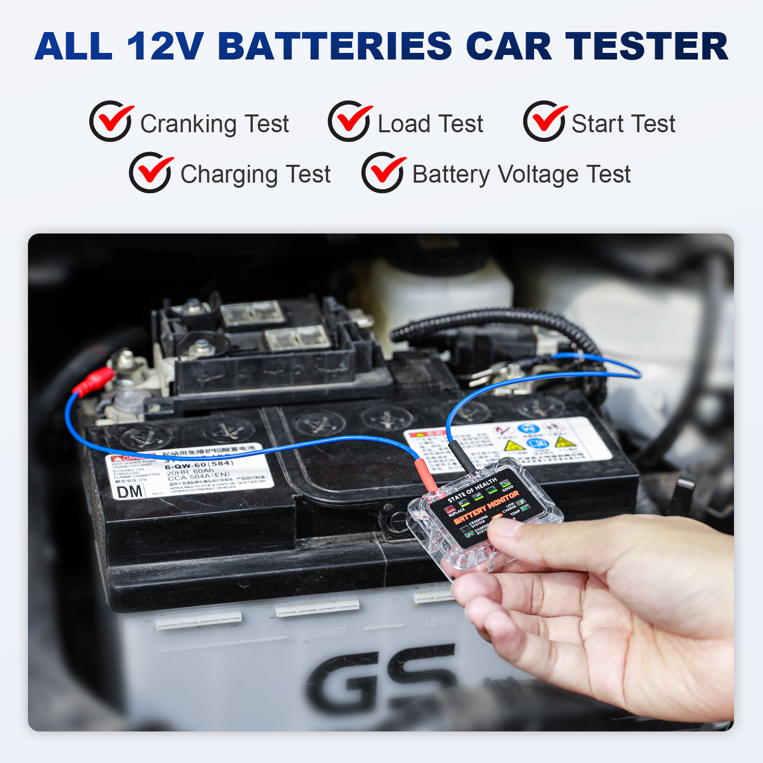 ANCEL BM200 プロ 12V 車のバッテリー容量テスターモニター LED ディスプレイ防水 SOH SOC バッテリーヘルスアナライザー自動テスターツール