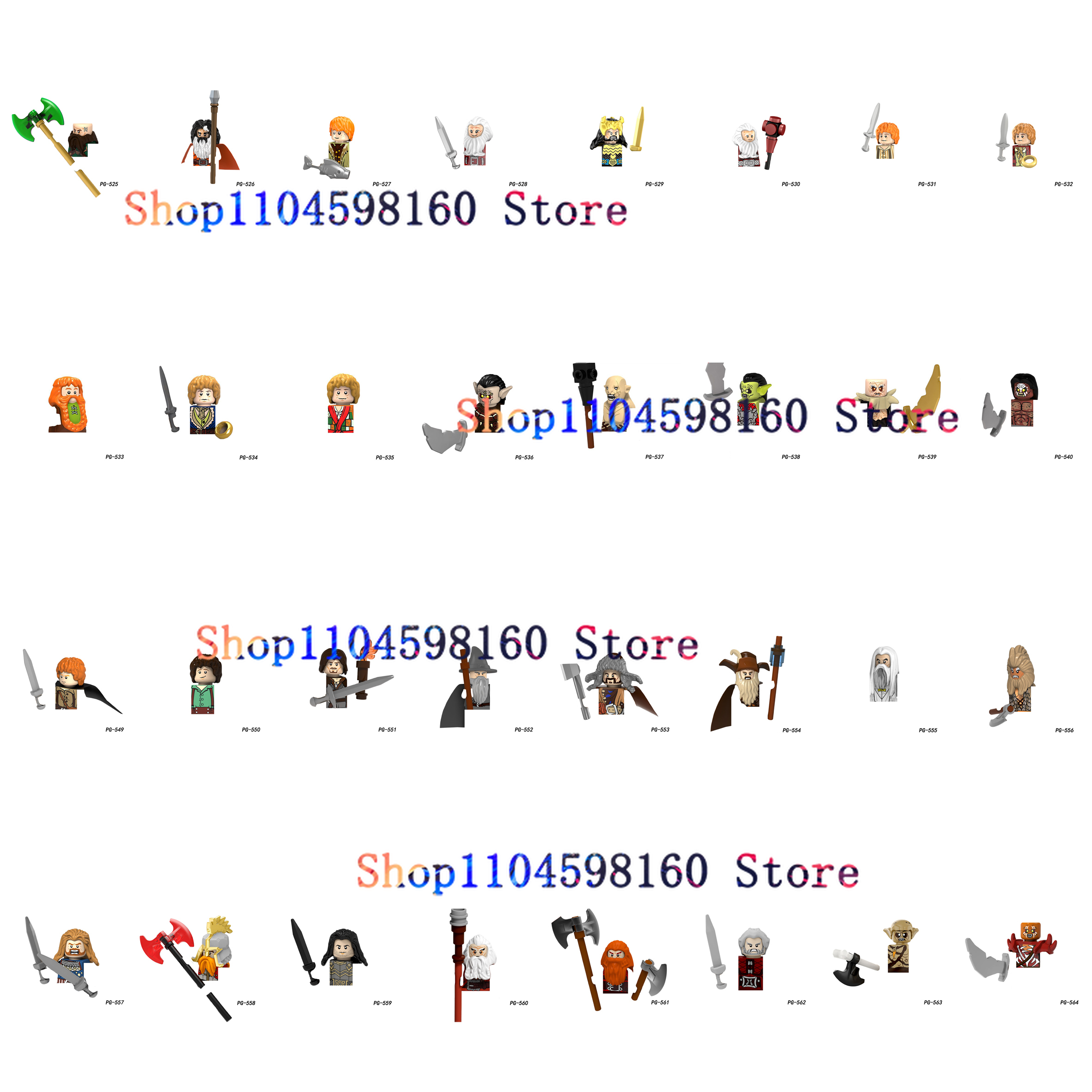 PG Blöcke PG8149 PG8150 PG8160 PG8183 Anime Filme Spielzeug Lord Soldaten Ritter Frodo Sauron Saruman Gandalf Ringe Bausteine