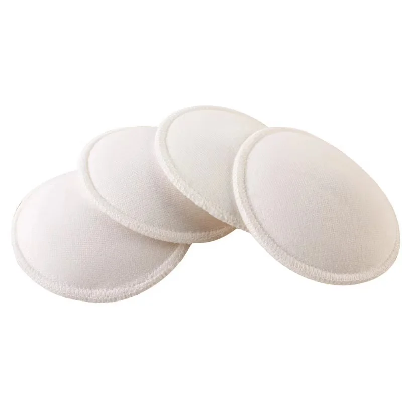 Almohadillas para el pecho, almohadilla para evitar derrames, algodón suave, lavable, reutilizable, absorbencia, lactancia, 4 unids/lote por paquete
