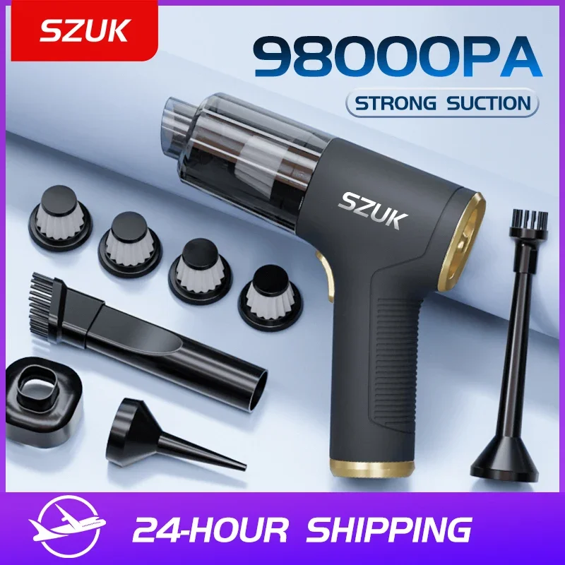 SZUK-aspiradora de coche 98000PA, Mini máquina de limpieza potente, succión fuerte, portátil, inalámbrico, electrodoméstico