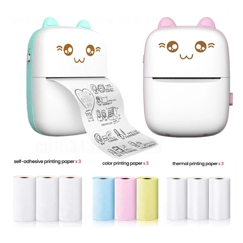 57x25mm Printer Thermal Paper Rolls Photo Paper Colorful Self-adhesive Sticker Paper for Mini Printer Kids Instant Print Camera