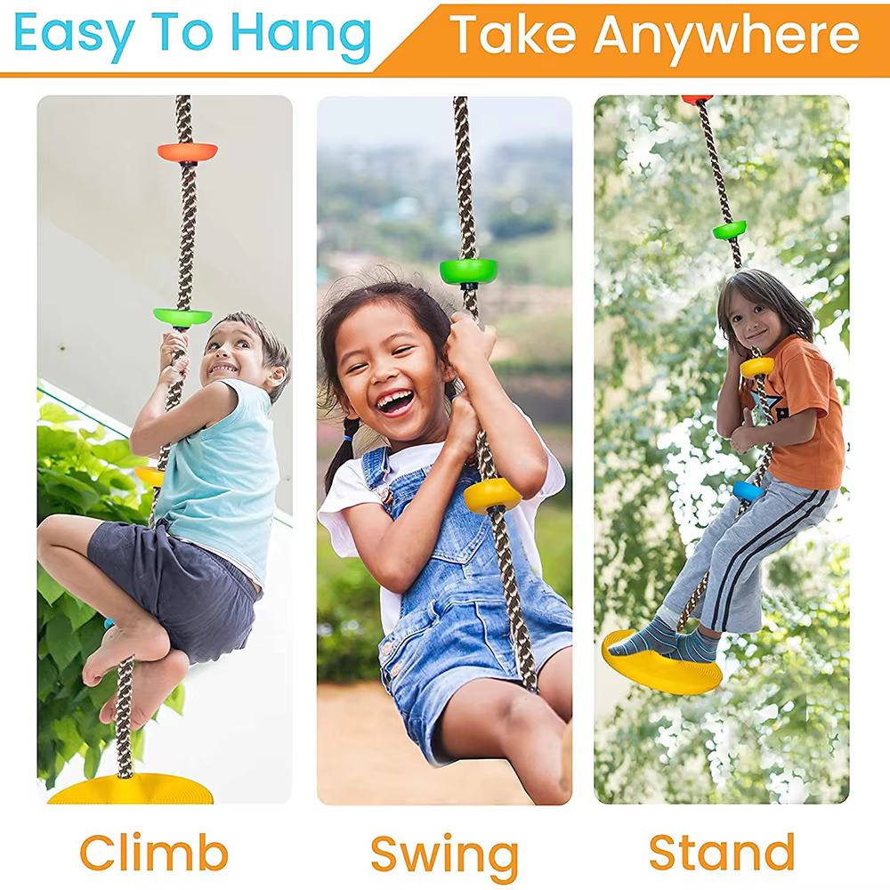 Columpios de árbol de calle de jardín al aire libre para niños, columpios suspendidos, cuerda de escalada con plataformas, asiento de Silla, columpios de enchufe